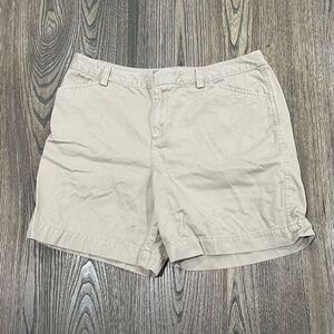 Eddie Bauer Womens Mercer Fit Bermuda Shorts Mid Rise Cotton Khaki Size 8